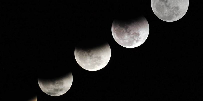 კომბინირებული სურათი. 31 იანვრის მთვარის დაბნელება პაკისტანიდან.